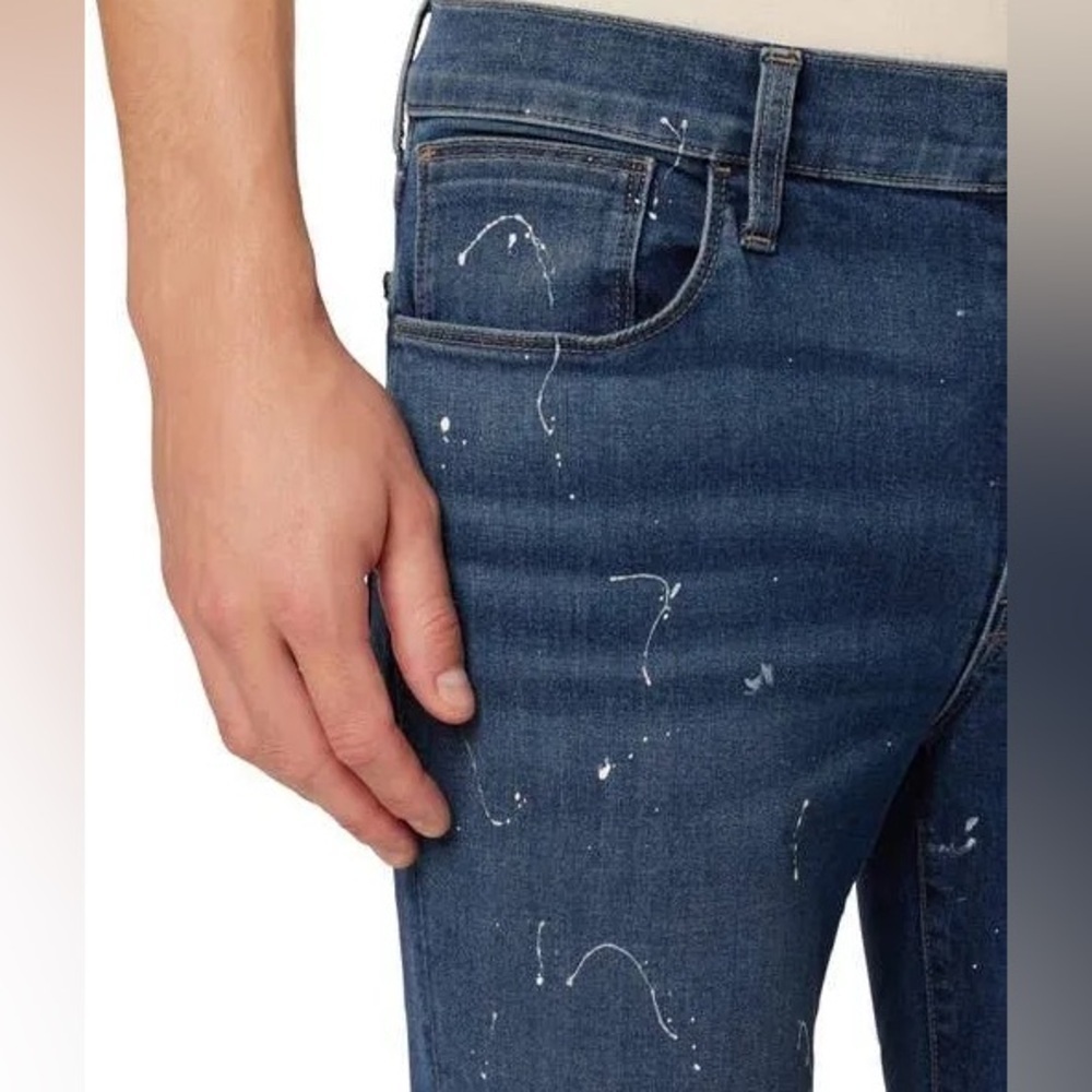 Hudson Men’s NWT Zane Reflex White paint splatter Skinny Leg Jeans size 42